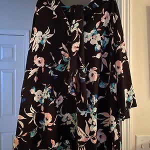 Lane Bryant flowered top with belt